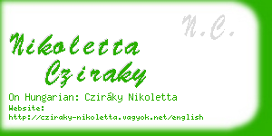 nikoletta cziraky business card